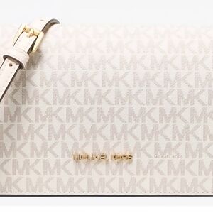 Michael Kors Beige Monogram Crossbody Bag